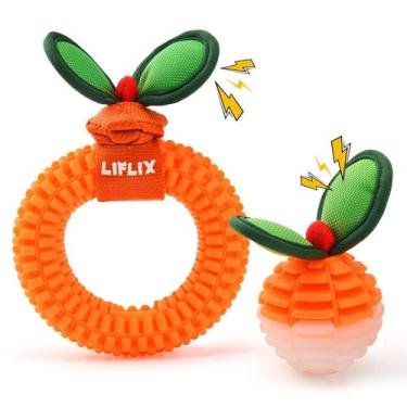 Imagem de Brinquedo de limpeza de dentes para cães LIFLIX, pacote com 2 unidades