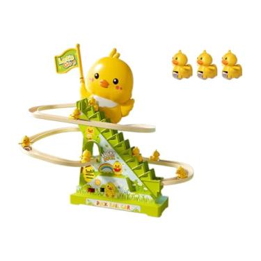 Imagem de MotiveTech Patinho Elétrico de Brinquedo que Sube Escadas - Brinquedo Educativo - Pato Montanha-Russa, 3 Patos