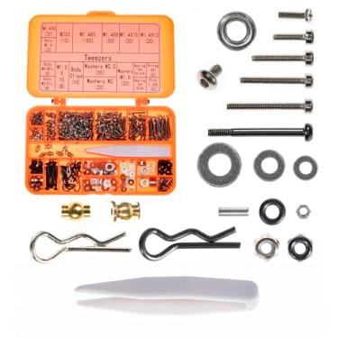 Imagem de RampCrab Button Head Screws Kit for SCX24 RC Car, 364Pcs, Hardened Steel Grade 12.9 Screws, Bearing & Screws Set with Box for 1/24 RC Crawler Car Axial SCX24 C10 Deadbolt JLU Gladiator Bronco