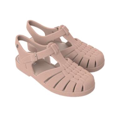 Imagem de Melissa Sandália feminina Possession Jelly – o sapato original Jelly, sandália de pescador com alça ajustável e fivela lateral, Flocado rosa claro, 37