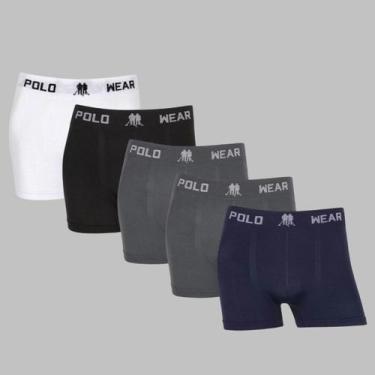 Imagem de Kit 5 Cuecas Boxer Polo Wear Microfibra Sem Costura Premium, 1branco, 