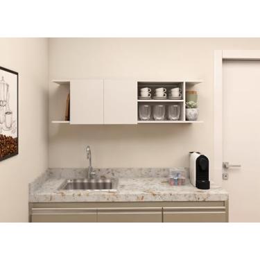 Imagem de Buffet Aparador Modelo Veneza 1.15m Para Sala De Jantar Estar com Portas e Nichos