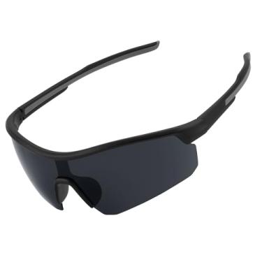 Imagem de YuJian Óculos de sol de beisebol polarizados para crianças, adolescentes, 5 a 13 anos, esportivos, ciclismo, softball, óculos, Preto/cinza, Medium