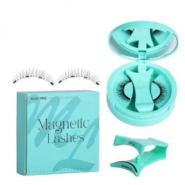 Imagem de Cílios Falsos com Absorção Magnética Caixa Integrada ZP08 - Cola- Uso Rápido Fácil para Iniciantes Anti-Alérgico Fixação Segura Maquiagem de Olhos Longa Duração Armazenamento Levar Viagens Aumento Nat
