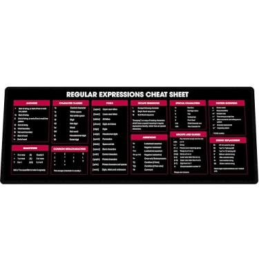 Imagem de Regular Expressions Tapete de mesa grande para engenheiros de software, hackers e programadores, tapete de mouse, acessórios essenciais de computador para estudo, trabalho e fins de referência NVA