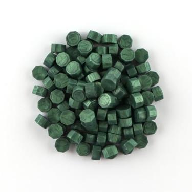 Imagem de Contas de cera de vedação verde-pinho, contas de selo de cera octogonal para selos de selos de envelope, convites, embalagens de vinho, selagem de letras