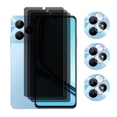 Imagem de Para Realme Note 50, Vidro Temperado Anti-Spy Filme Protetor de Lente de Privacidade 9H