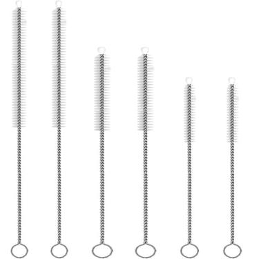 Imagem de Escovas para cachimbos – Kit de limpeza multiuso de 6 peças (3 tamanhos), limpadores de tubos de nylon extralongos com gancho para garrafas, copos, gargalo estreito e tubos