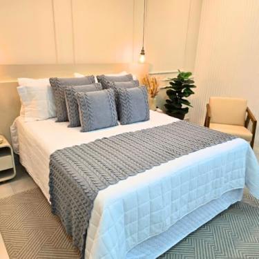 Imagem de Manta Casal, Manta Tricot Sofá Cama Casa Aconchego Home Decor - Somente a Peseira(Cinza,King)
