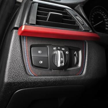 Imagem de Betterhumz Adesivo de moldura de botão de interruptor de farol de carro para BMW F30 F32 F34 2013-2019 328i 320i 318li 435i 420i 430i 425i M235i para acessórios de kits de decoração de interiores de