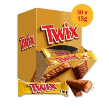 Imagem de Chocolate Twix Tradicional Kit Display 30 unidades de 15g - Mars