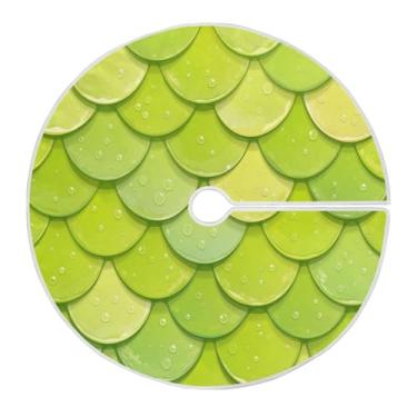 Imagem de Blueangle Saia de árvore de Natal em escala de sereia de 120 cm - poliéster macio e resistente a rugas, decoração de férias para festas de Natal, árvore festiva e decoração de casa (698)