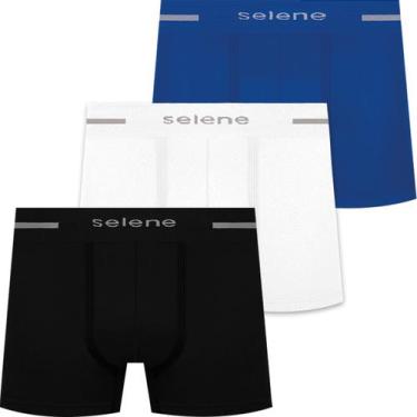 Imagem de Kit 3 Cuecas Boxer Selene Masculina Poliamida Box Sem Costura Atacado 