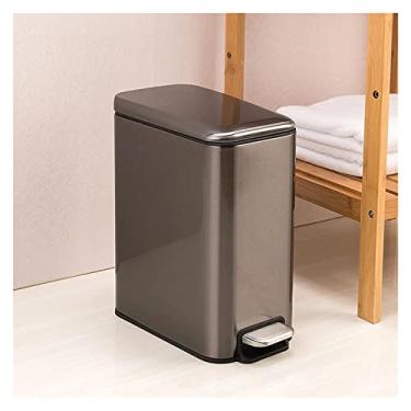 Imagem de uhyOHF Caixote de lixo de cozinha de aço inoxidável 5L branco com suporte de saco de lixo para banheiro e cozinha (ouro rosa - 5L