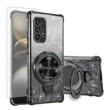 Imagem de Asuwish Capa de celular para Samsung Galaxy A53 5G Capa magnética com protetor de tela de vidro temperado e anel híbrido com glitter brilhante, suporte rígido, acessórios A 53 G5 53A SM A536U 6,5