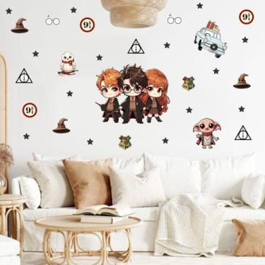 Imagem de Adesivo de Parede Harry Potter Bruxos Relíquias da Morte Filme Saga Sé