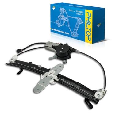Imagem de PHILTOP Regulador de vidro elétrico traseiro esquerdo do lado do motorista 741-688 com motor compatível com Lincoln Town Car 1998-2011