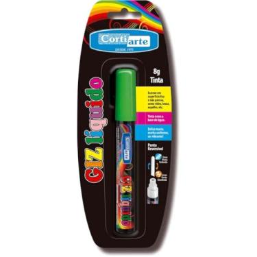 Imagem de Giz Líquido, Cortiarte, Verde, 5 mm, 8 Gramas, Ponta Dupla