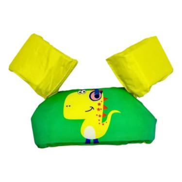 Imagem de Boia Infantil com Colete Flutuador, Colete Salva-Vidas para Crianças, Auxiliar de Natação com Braçadeiras (Dino Amarelo)