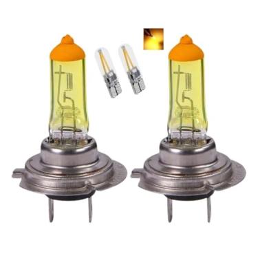 Imagem de Par Lâmpada Farol H7 Amarela Gold Vision E Pingo Cob T10 12v
