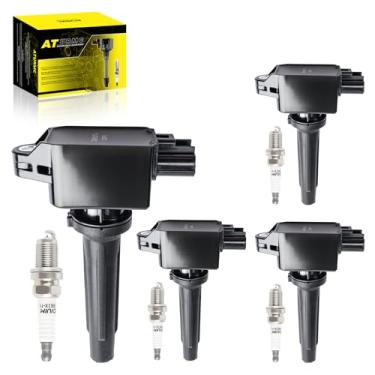 Imagem de ATURMC Conjunto de 4 bobinas de ignição UF822 90118WB460 P51R18100 90118-WB460 e vela de ignição irídio compatível com Toyota 2019 Yaris 2017 2018 Yaris iA Scion 2016 iA 1.5L L44
