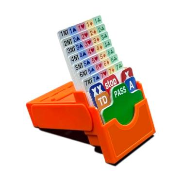 Imagem de Black Lotus Bridge Card Holder with Bidding Cards in Orange Plastic Box for Card Game