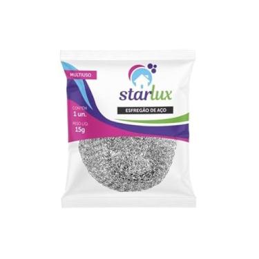 Imagem de Starlux - Esfregão de aço inox prata (25x15g) | Não enferruja, não solta resíduos e remove sujeiras difíceis de panelas, fogões e grelhas