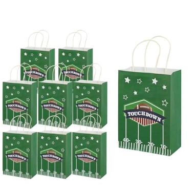 Imagem de Zanceamy Pacote com 24 sacos de presente com temas esportivos, futebol, basquete, sacolas de papel de lembrancinha de beisebol com alças, sacolas de papel reutilizáveis para festa temática esportiva