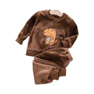 Imagem de Conjunto De Pijamas De Flanela De Inverno Para Meninas Em Veludo Coral