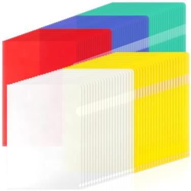 Imagem de Pacote com 100 pastas de documentos de plástico