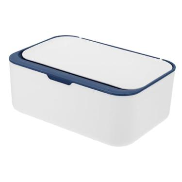 Imagem de SOLUSTRE Dispensador de toalhetes caixa de armazenamento chique suporte de lenços recarregável para banheiro design de mesa mantém o recipiente de lenços umedecidos