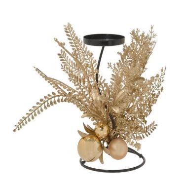 Imagem de Candelabro Decorado 1 Vela Dourado