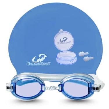 Imagem de kit de natação F. Scherer Adulto Unissex Masculino Feminino Mar Piscina Praia Premium (Azul-Transparente)