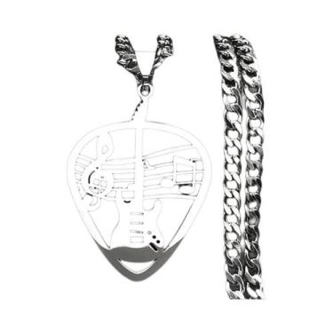 Imagem de Colar Com Pingente De Palheta De Guitarra De Música Punk Rock Unissex 