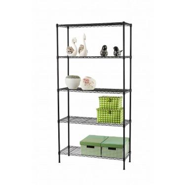 Imagem de Estante De Aço Preto 5 Prateleiras Rack Aramado C Forros