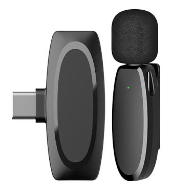 Imagem de Microfone de Lapela Vimai AP004 USB-C para Android, 2.4GHz Preto, Ideal para Lives, Vlogs e Entrevistas, Latência de 15s, Cancelamento de Ruído Inteligente