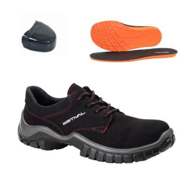Imagem de Sapato de Segurança em Microfibra Preto e Vermelho Estival WO10043S2PT