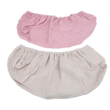 Imagem de Yinhing Capa de Almofada para Troca de Fraldas, Algodão Macio e Respirável Com Design Elástico de 360 ​​graus para Bebês, Cabe Em Mesas de Troca Padrão de 32,28 X 16,14 pol. (damasco rosa)