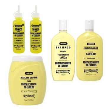 Imagem de Kit Shampoo Fortalecimento Capilar Gota Dourada Com 5 Itens