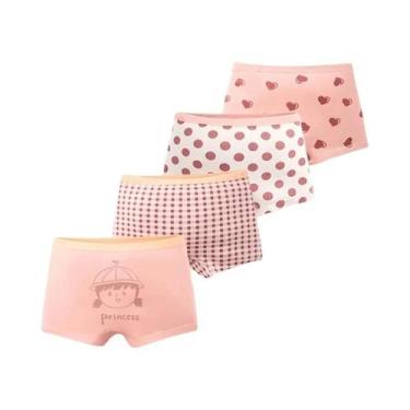 Imagem de Cueca Boxer De Algodão Com Estampa De Arco-Íris Para Meninas, Pacote M