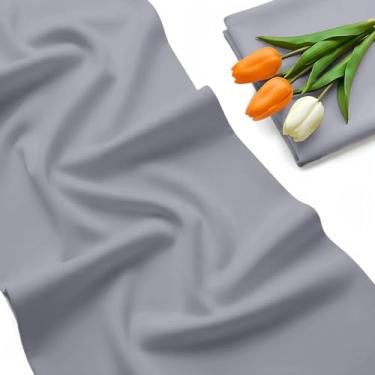 Imagem de Tecido de nylon e elastano de 152 cm da The Yard - 80% nylon, 20% elastano, tecido elástico em 4 direções para traje de banho, atividades esportivas, dança, ioga e costura (1 jarda, cinza claro)