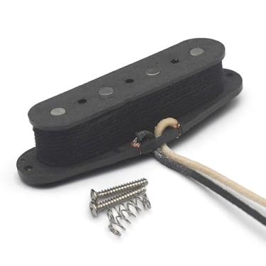 Imagem de MAXCHEER Captador de guitarra de 4 cordas Alnico 5 bobina única estilo vintage captador de baixo de precisão para guitarra elétrica Tele Bass, 6,8K, 51 P-Bass, preto