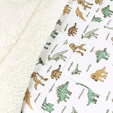 Imagem de Coberdrom Solteiro Tutti Kids Manta 100g Dupla Face Flannel E Sherpa 01 Peça 100% Poliéster - Dino World