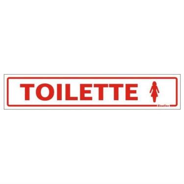 Imagem de Placa de Poliestireno Autoadesiva 5x25cm Toilette Feminino 200 Ah Sinalize Placa 5x25 T...