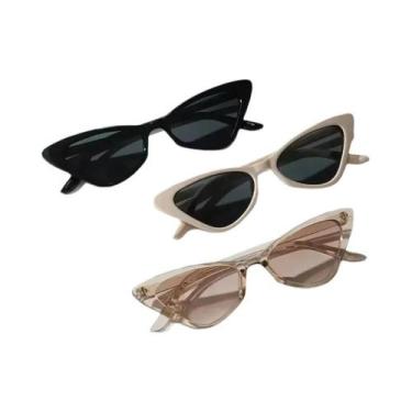 Imagem de Conjunto De Óculos De Sol Femininos Estilo Gatinho Pequeno E Fofo - 3 