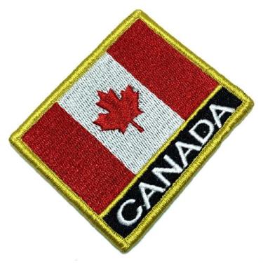 Imagem de Bandeira Canadá Patch Bordada Fecho de Contato Gancho - BR44