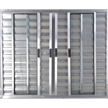 Imagem de Janela Veneziana de Alumínio 6 Folhas 1,20 X 1,80 Sem Grade Cor Brilha