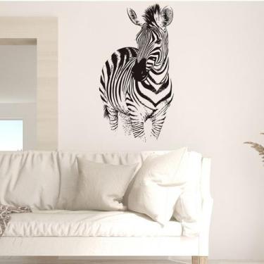 Imagem de Adesivos de parede Zebra em PVC listrado preto e branco 30x40cm - yiwe