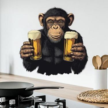 Imagem de Adesivos de parede Cartoon Gorilla PVC autoadesivos 30x30cm - yiweisai