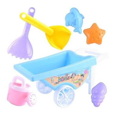 Imagem de Conjunto de brinquedos de praia, 7 peças para crianças, dragagem criat